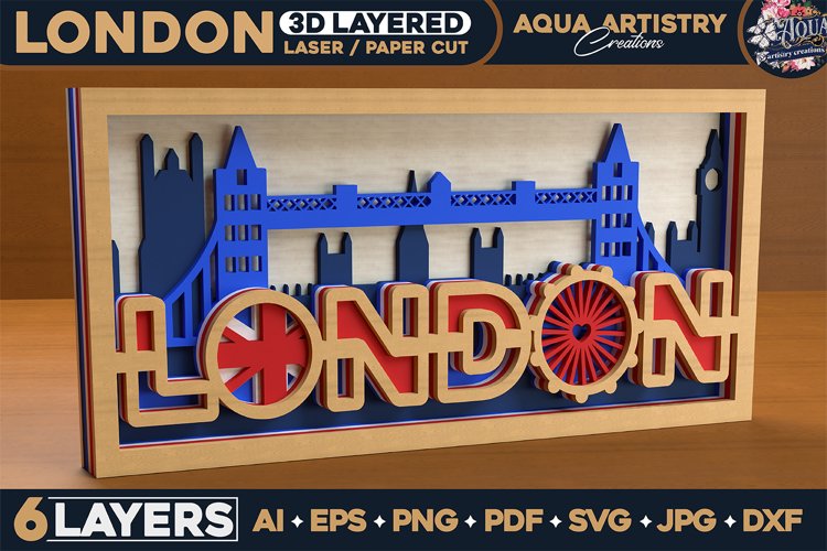 3D layered London SVG free download
